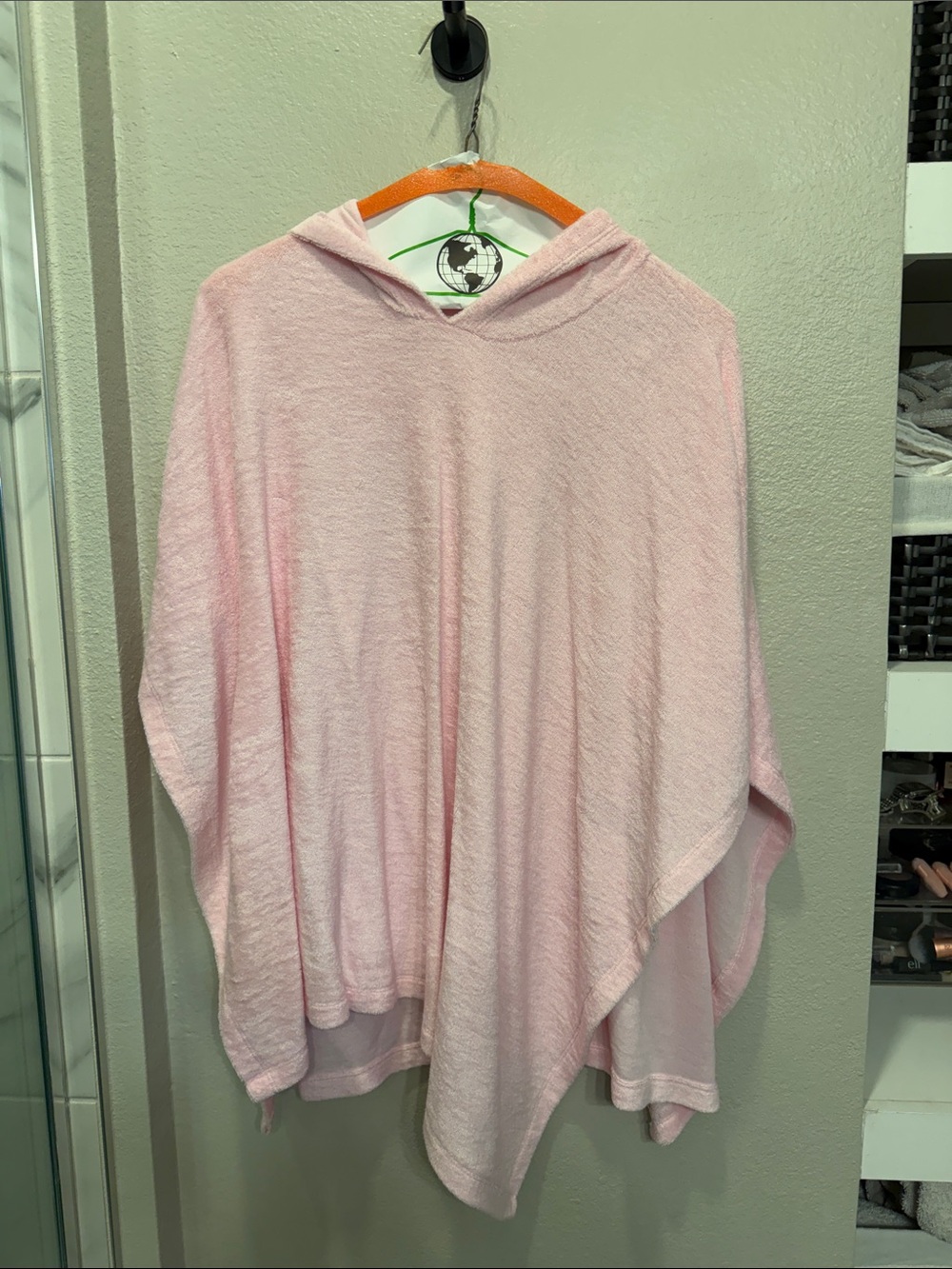 Pitusa Light Pink Hooded Women's Poncho Sweater